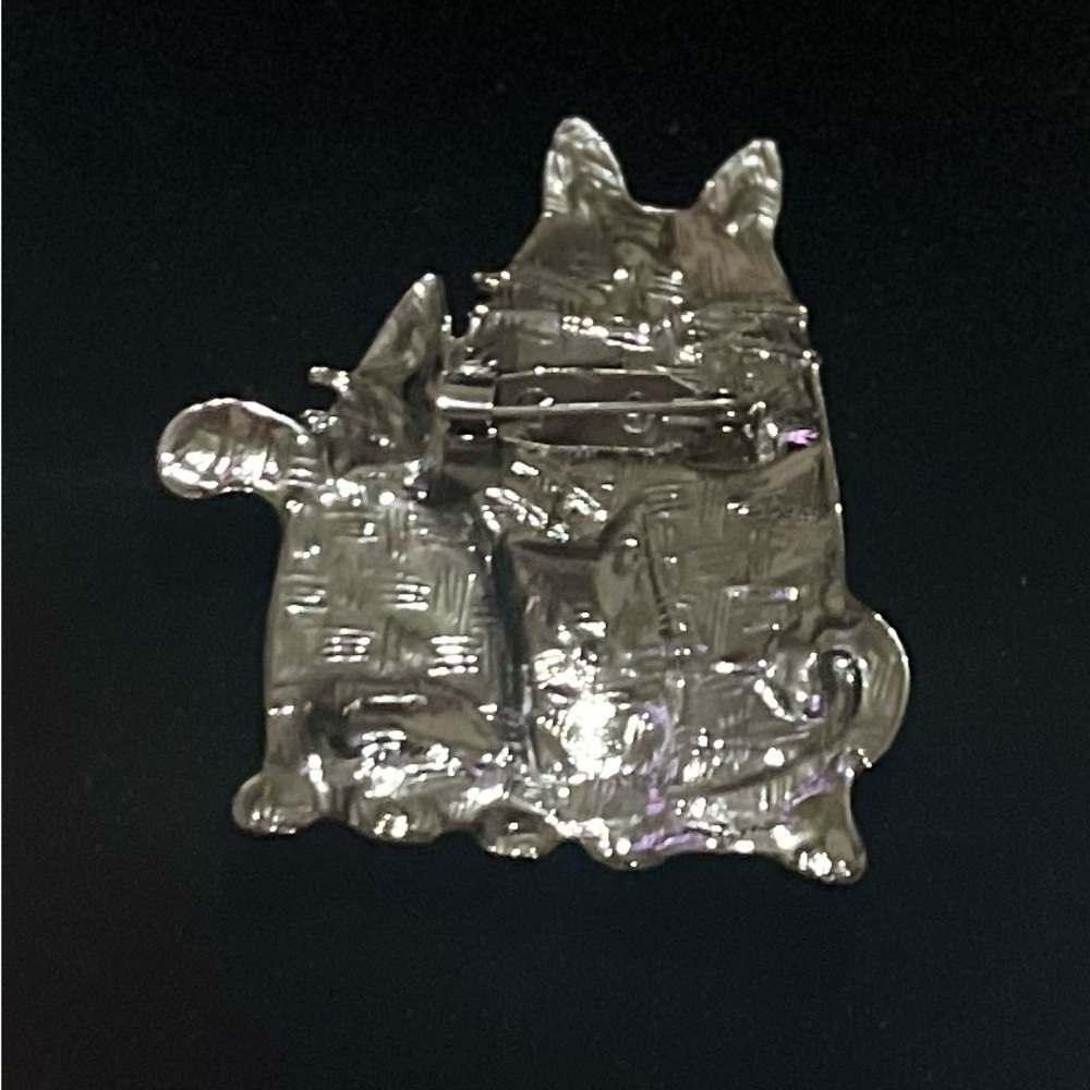 Vintage Artistic Three Cats Colorful Brooch - Picture 2 of 2